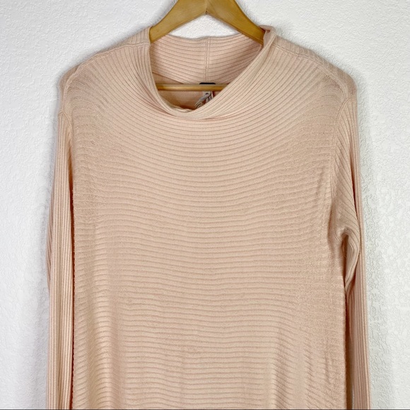 Free People Light Pink Lover Rib Thermal Split Back Sweater - Picture 3 of 11